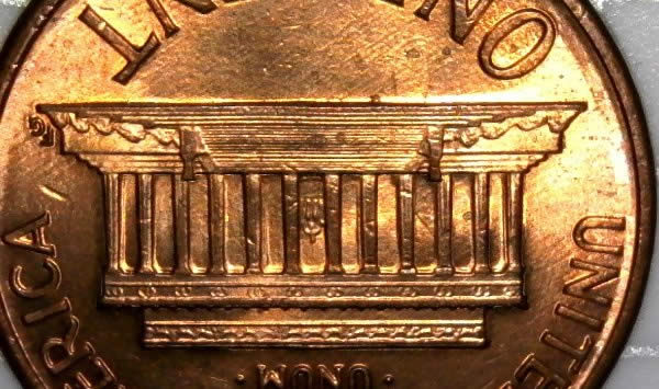 1989-P-Lincoln-Memorial-Cent-Strong-Die-Clash!-From-Customer-Wrapped-Roll